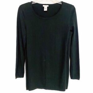 J. Jill | Ribbed Knit Sweater Long Green Cotton Size XS